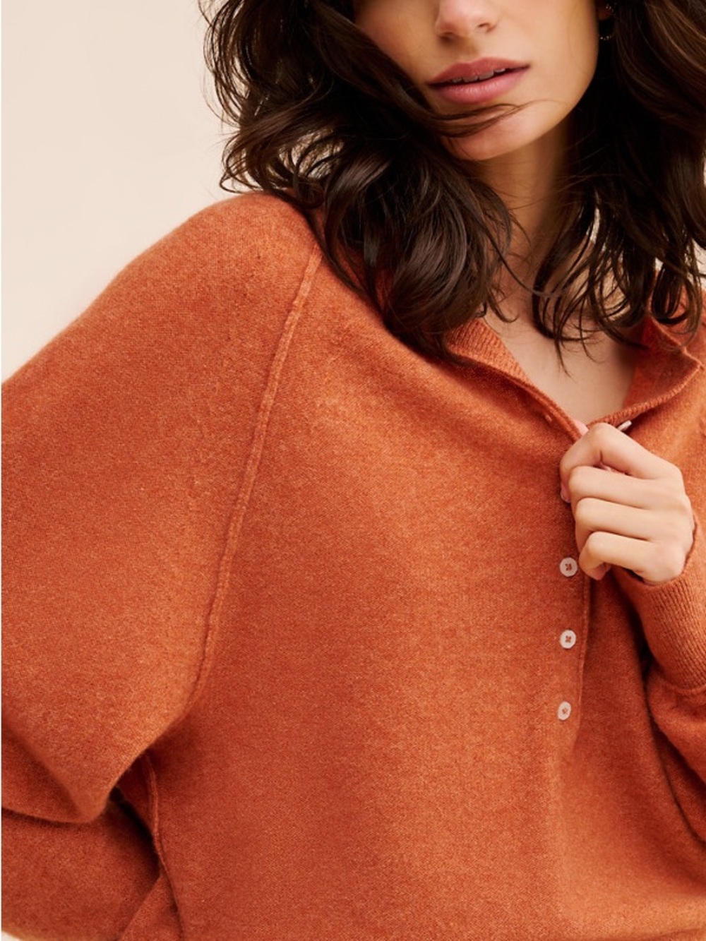 Free People Porta Cashmere Henley Sweater - Picture 4 of 9